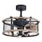 Vaxcel Humboldt Bronze and Teak Industrial Farmhouse Cage Ceiling Fan with LED Light Kit and Remote F0061 - alternate 1